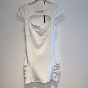 ASOS White Bodycon Dress with cut outs